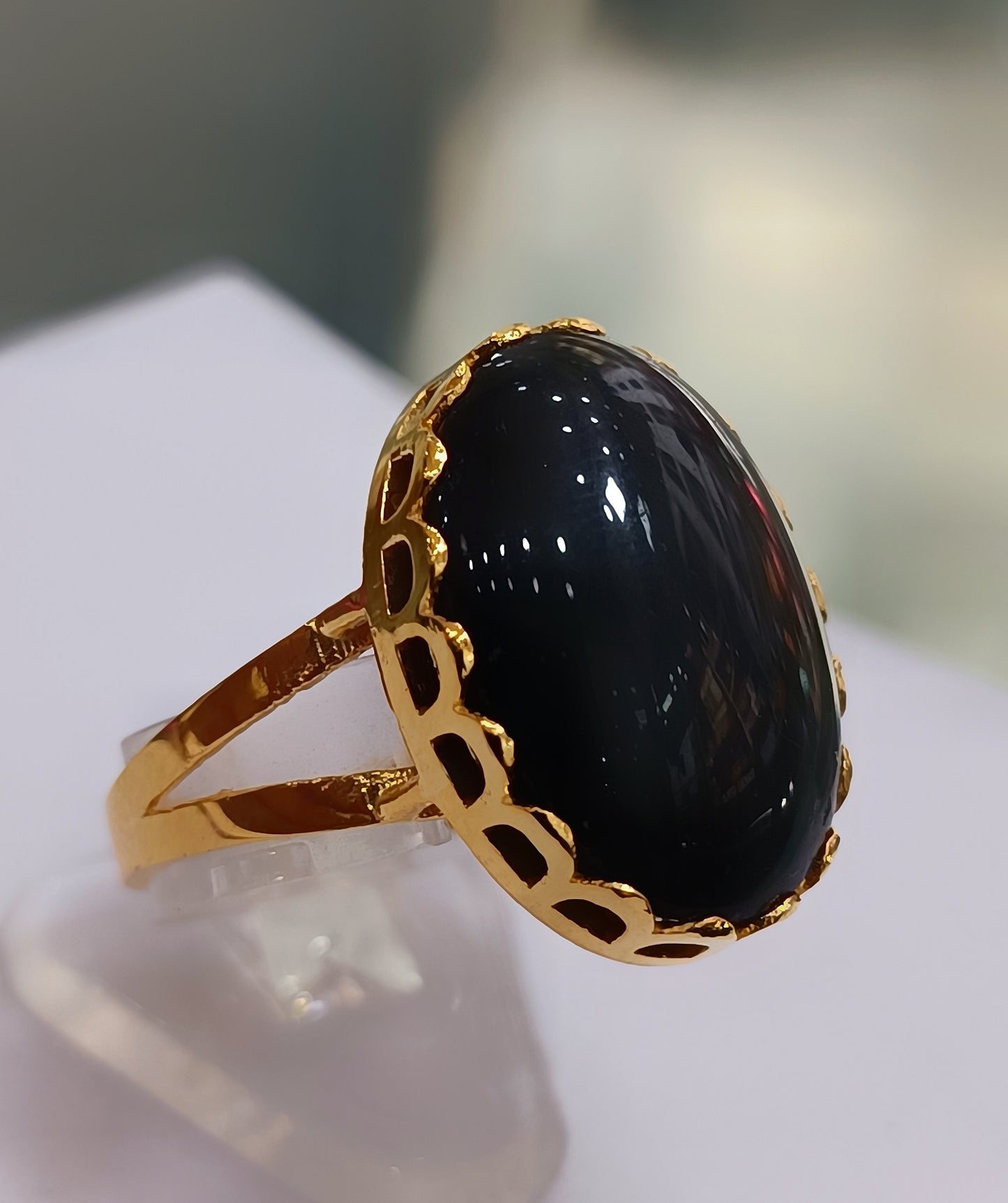 Beautiful black aqeeq ring 03