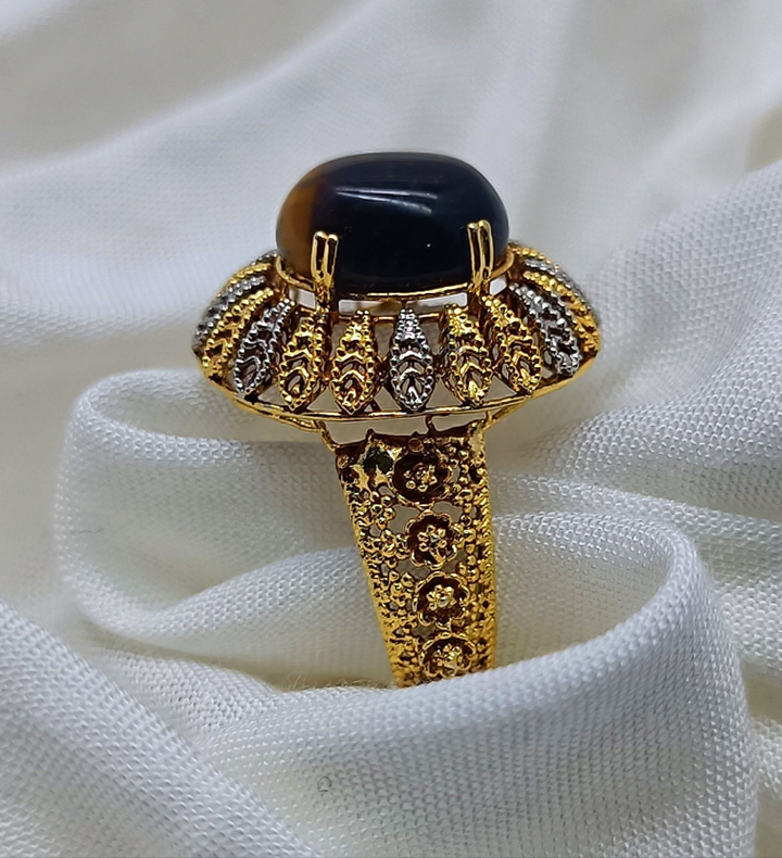 Tiger Eye Gemstone Ring for Women | Gold Plated Vintage Style Jewelry | Handmade Gift for Her