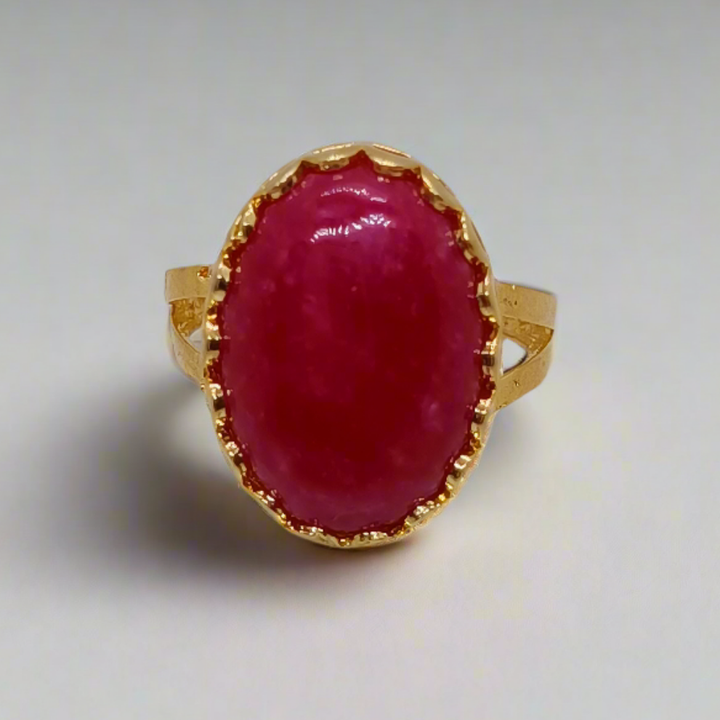Natural Red Agate Stone Ring