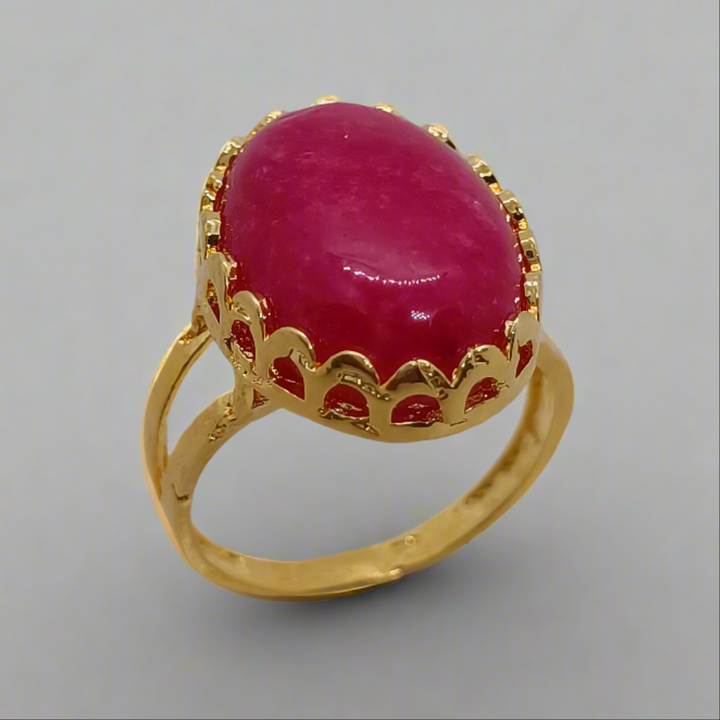 Natural Red Agate Stone Ring