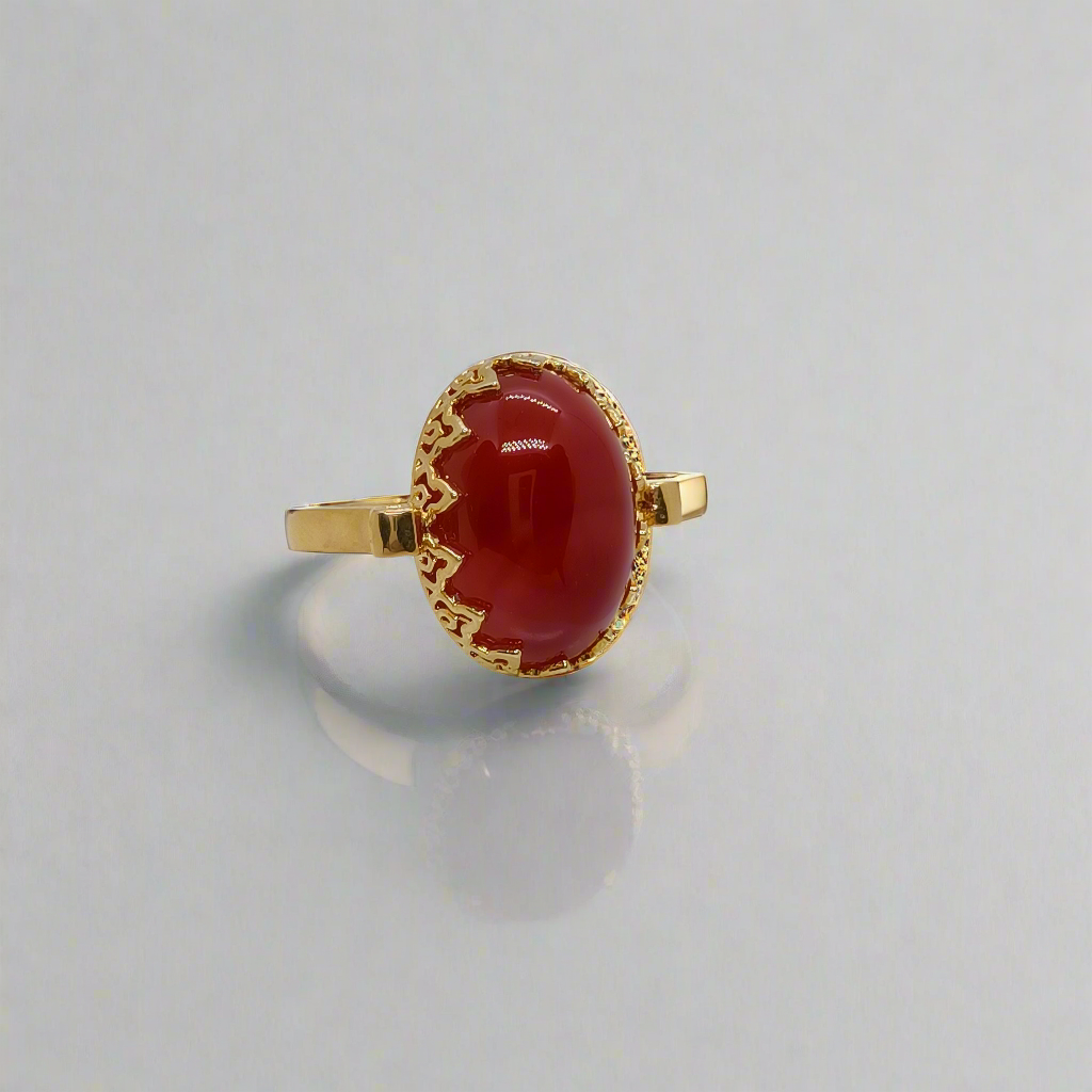 Aqeeq Brown Ring